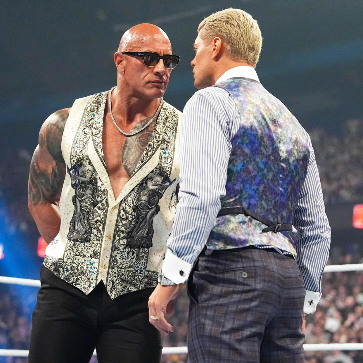 The Rock and Cody Rhodes. (Courtesy WWE)