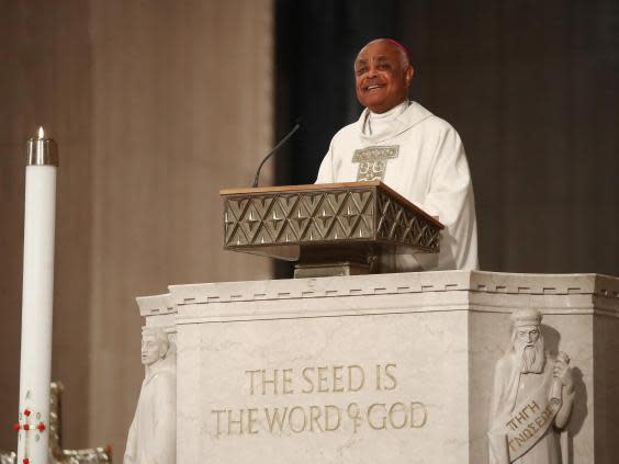Lone American Black archbishop Wilton Gregory used his first public address to launch a scathing attack on Trump's recent racism (Getty Images)