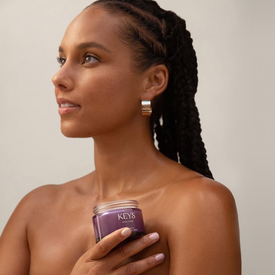 Keys Soulcare founder Alicia Keys with her Melting Body Balm. 