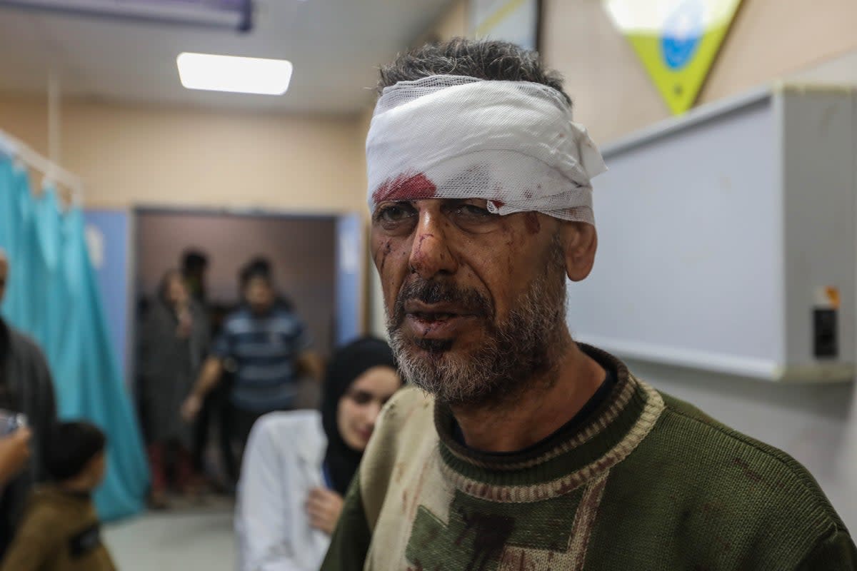 A Palestinian man is treated in Nasser hospital in December before the army takeover  (Getty)