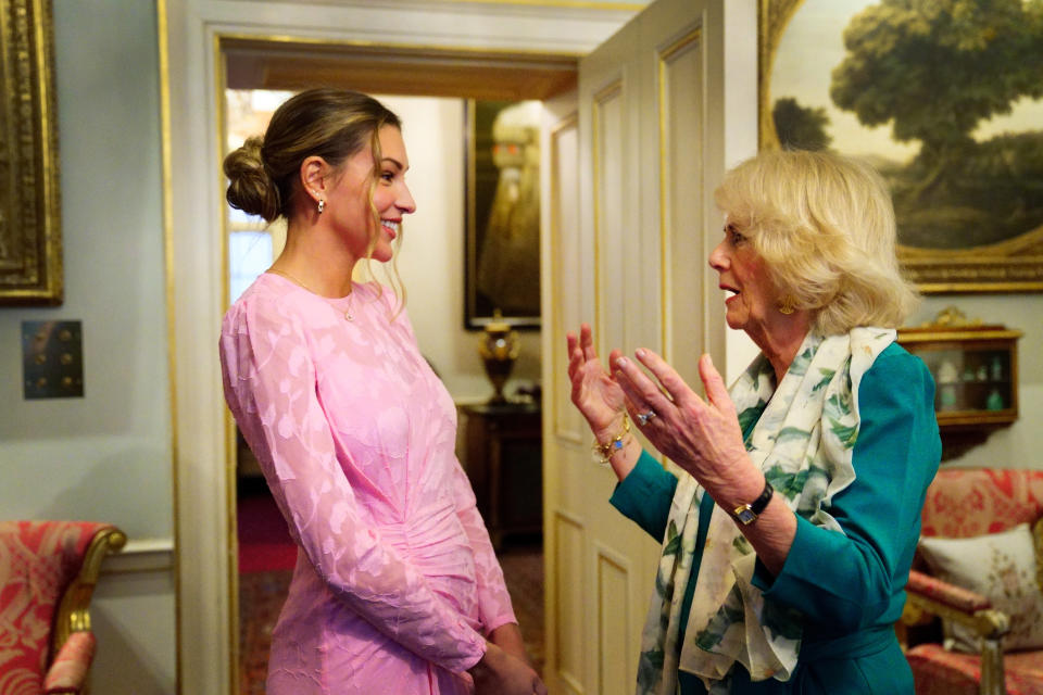 Zara McDermott met the Duchess of Cornwall at a Clarence House event in January, 2022 (Getty)