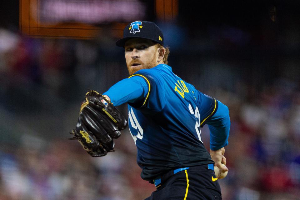 Philadelphia Phillies pitcher Spencer Turnbull (22) throws a pitch during the fifth inning against the Chicago White Sox on Friday, Apr 19, 2024, at Citizens Bank Park in Philadelphia.