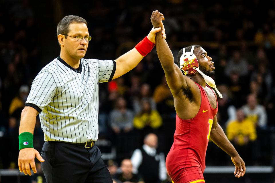 Iowa State wrestler Paniro Johnson made the finals at 149 pounds at the Big 12 Championships.