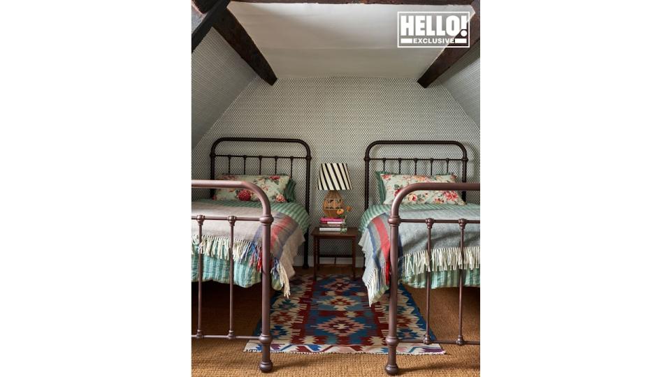 Penelope Chilvers' attic bedroom at Cotswolds home