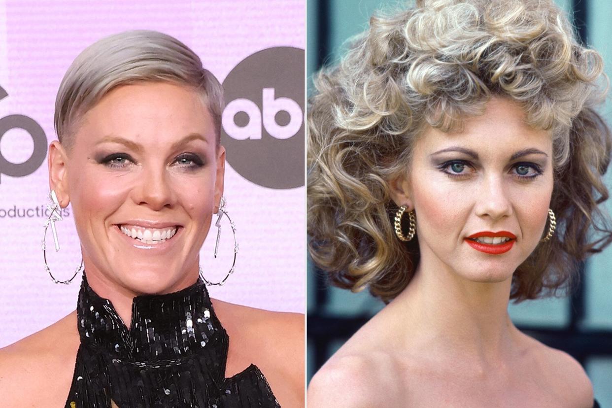 P!nk attends the 2022 American Music Awards; Olivia Newton-John on the set of Grease