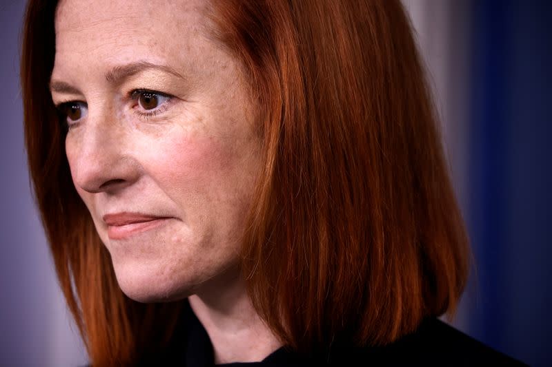 White House Press Secretary Psaki holds a daily press briefing at the White House in Washington