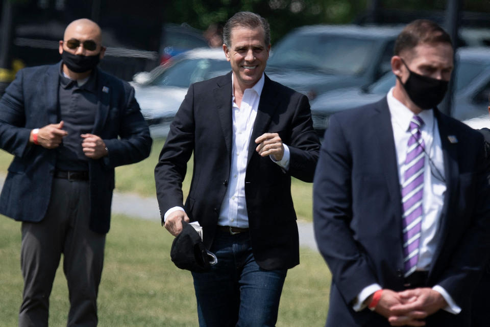 Hunter Biden walks to Marine One on the Ellipse outside the White House May 22, 2021, in Washington, D.C. / Credit: BRENDAN SMIALOWSKI/AFP via Getty Images