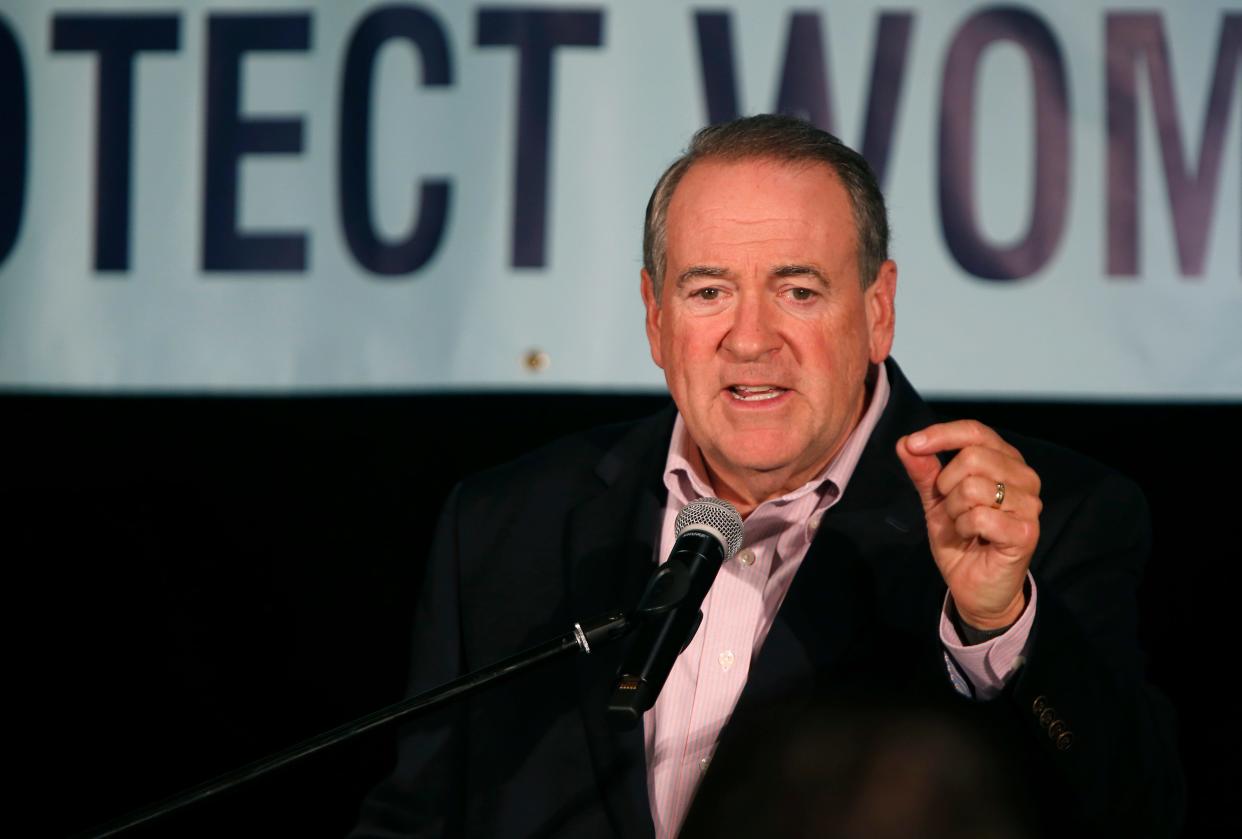 Former Arkansas Gov. Mike Huckabee spoke at a rally in June 2017.
