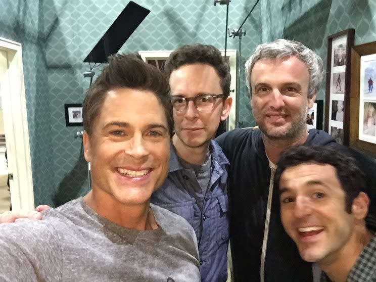 Rob Lowe, executive producers Jarrad Paul and Andrew Mogel, Fred Savage (Photo: Courtesy Rob Lowe)