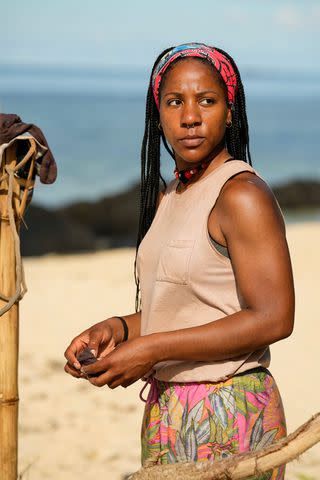 <p>Robert Voets/CBS</p> Tiffany found a hidden immunity idol in episode 1.