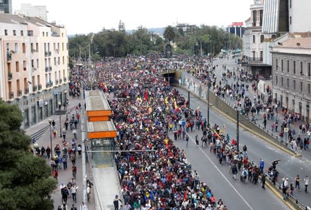 Protests against Ecuador's President Lenin Moreno's austerity measures, in Quito