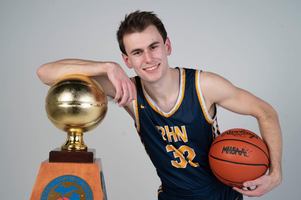 Port Huron Northern's Tyler Jamison was named the 2023 Michigan Hal Schram Mr. Basketball, Monday, March 20, 2023 at the Detroit Free Press.