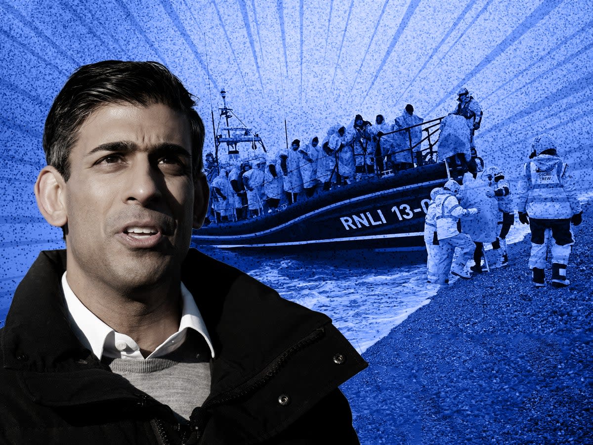 Rishi Sunak has promised to stop small boat crossings before the next election (Reuters/PA/Getty/iStock)