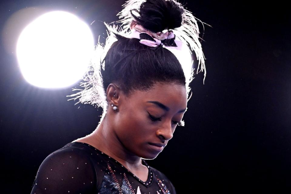 Simone Biles has pulled out of Olympics all-around gymnastics final to focus on mental health (REUTERS)