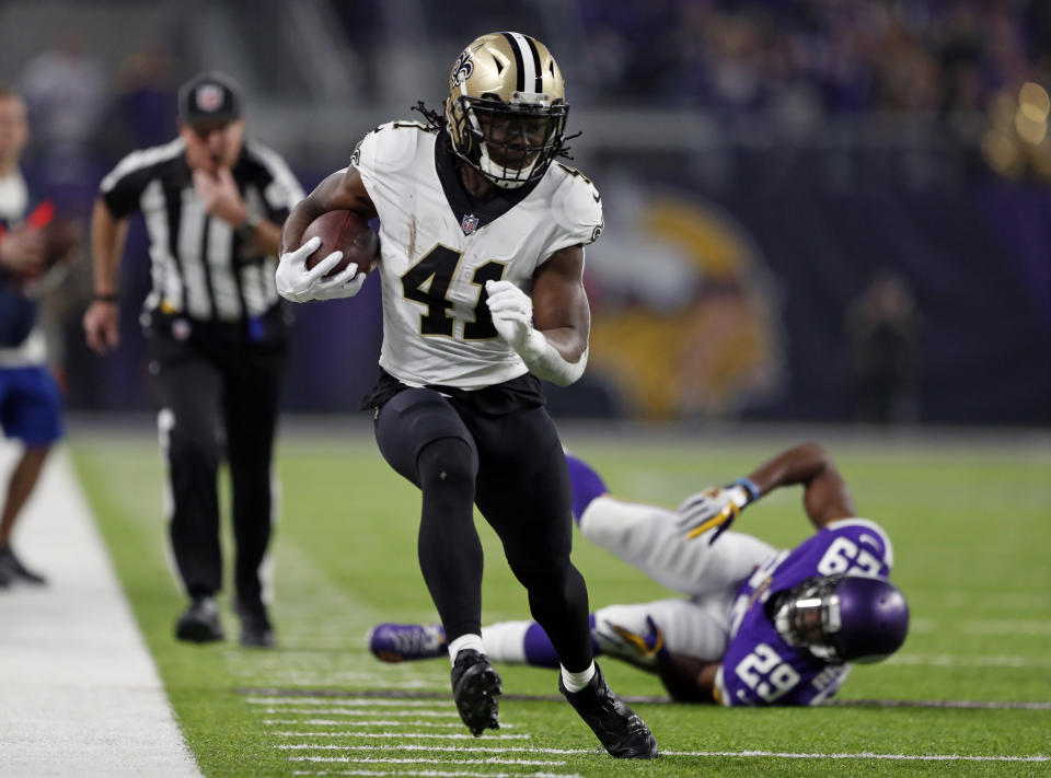 Running back Alvin Kamara is one of the Saints' offensive stars. (AP)