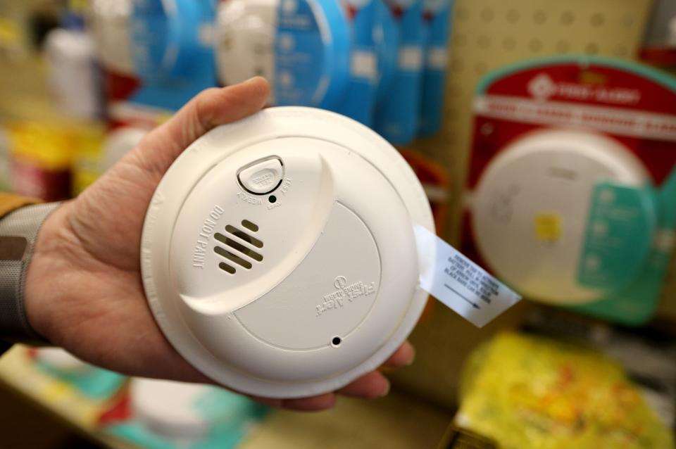 A variety of smoke detectors and carbon monoxide detectors are available Tuesday, Jan. 23, 2024, at hardware stores like Builders Store on Mishawaka Avenue in South Bend.