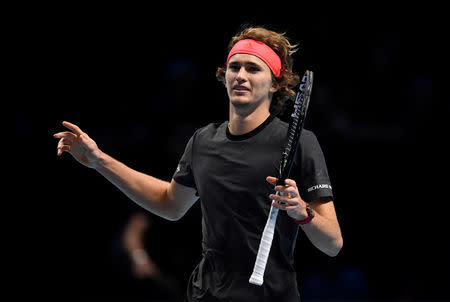 Tennis - ATP Finals - The O2, London, Britain - November 18, 2018 Germany's Alexander Zverev celebrates winning the final against Serbia's Novak Djokovic Action Images via Reuters/Tony O'Brien