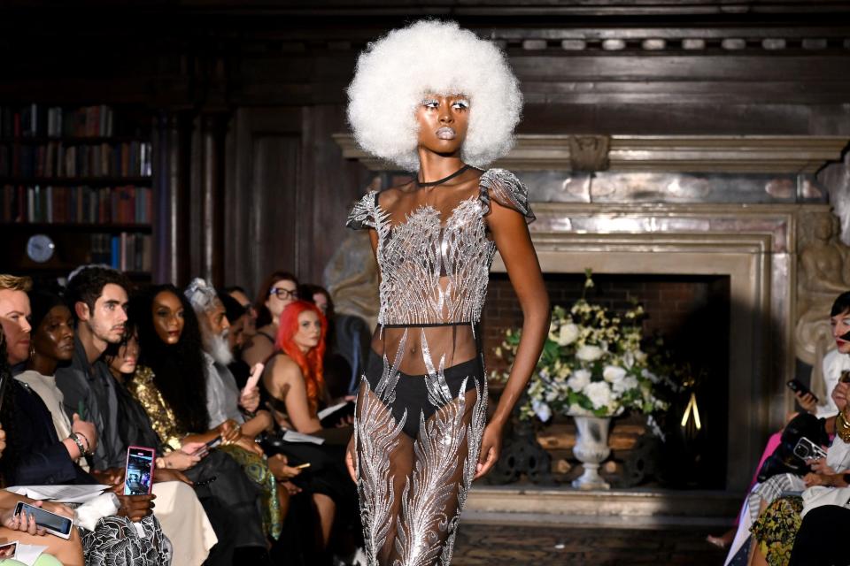 A model walks the Frederick Anderson runway during New York Fashion Week on September 13, 2023.