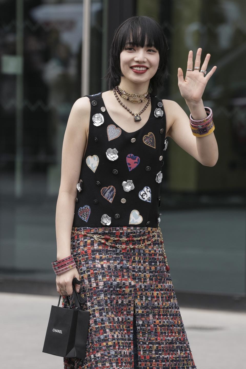 Nana Komatsu attends the Chanel Fall/Winter 2023-2024 ready-to-wear collection presented Tuesday, March 7, 2023 in Paris. (Scott Garfitt/Invision/AP)