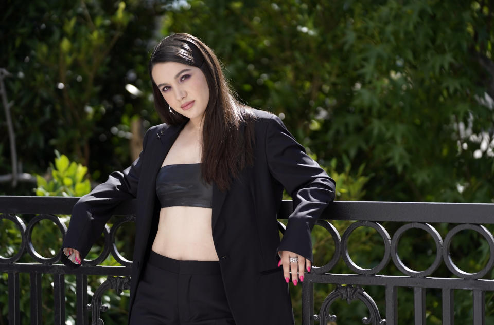 Hannah Marks, director of the film "Don't Make Me Go," poses for a portrait at the London Hotel on Wednesday, June 29, 2022, in West Hollywood, Calif. (AP Photo/Chris Pizzello)