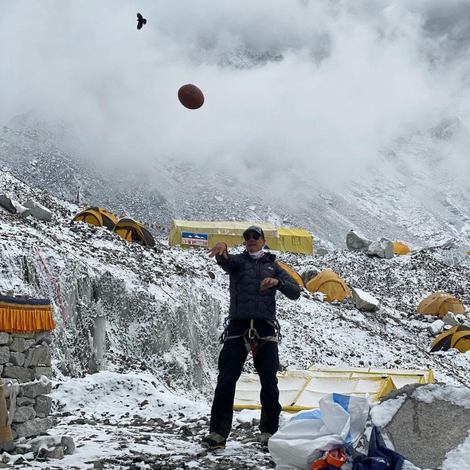Photo from Mark Pattison's Instagram account. Pattison is a a former NFL player who is attempting to summit Everest. 