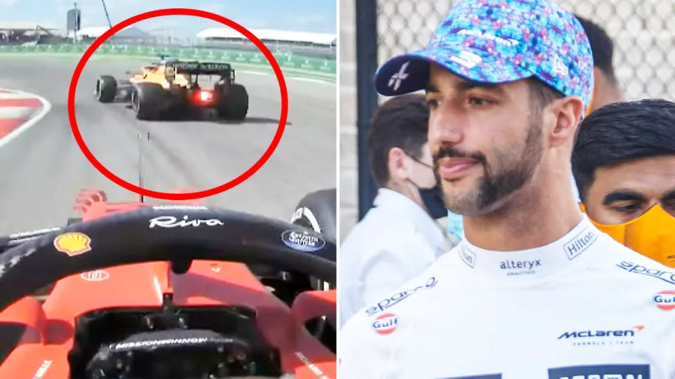 Seen here, the Daniel Ricciardo move that left Carlos Sainz angry.