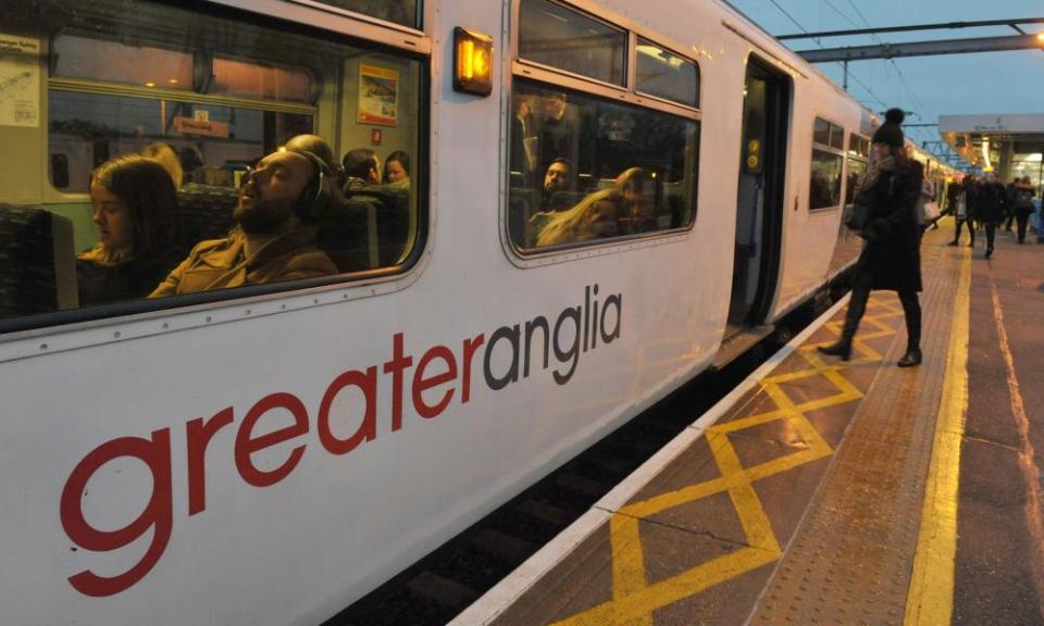 Greater Anglia service at a station.