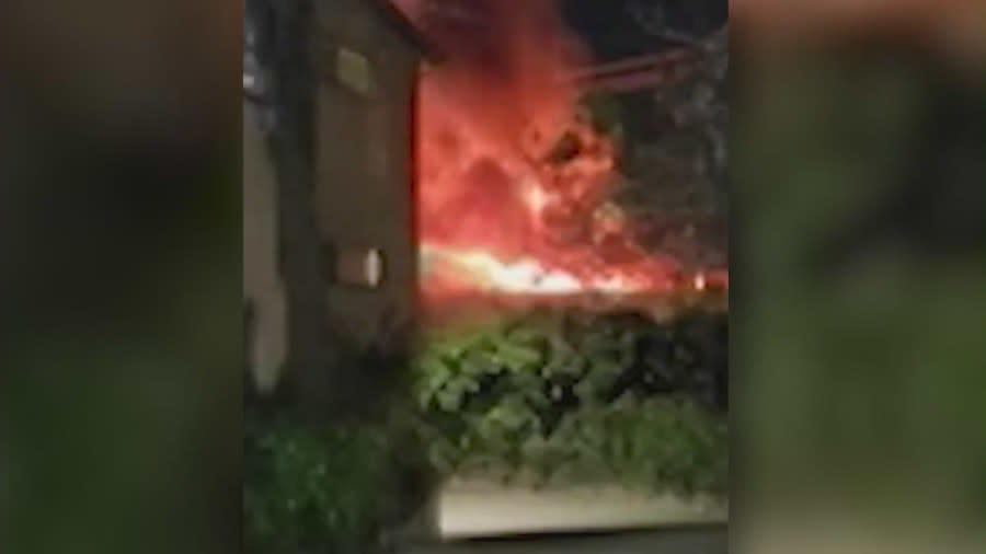 Residents are dismayed after a large fire ignited at a West Hollywood home they said has been taken over by squatters on June 28, 2024. 