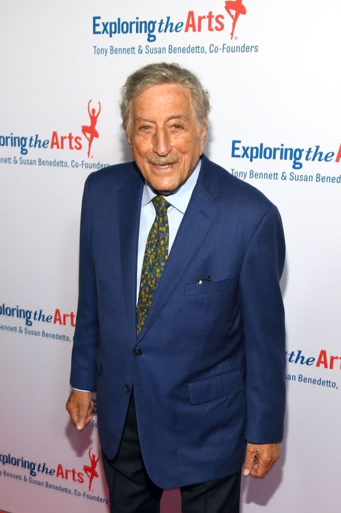 new york, new york   april 12  tony bennett poses as tony bennett and susan benedetto celebrate the 20th anniversary of exploring the arts on april 12, 2019 in new york city photo by kevin mazurgetty images for exploring the arts