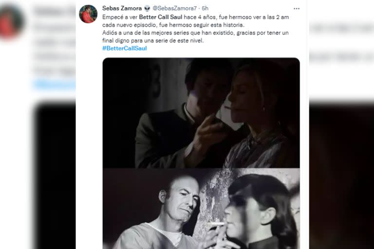 Las reflexiones no faltaron entre los seguidores de la ficción (Captura Twitter)