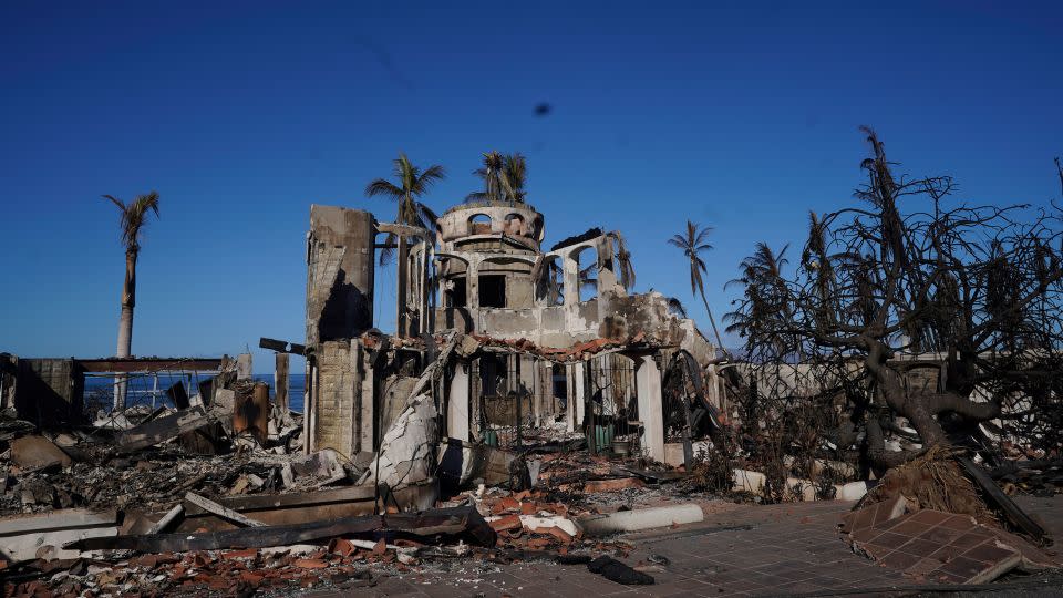 Wildfire damage is shown in Lahaina, Hawaii, on Saturday. - Rick Bowmer/AP