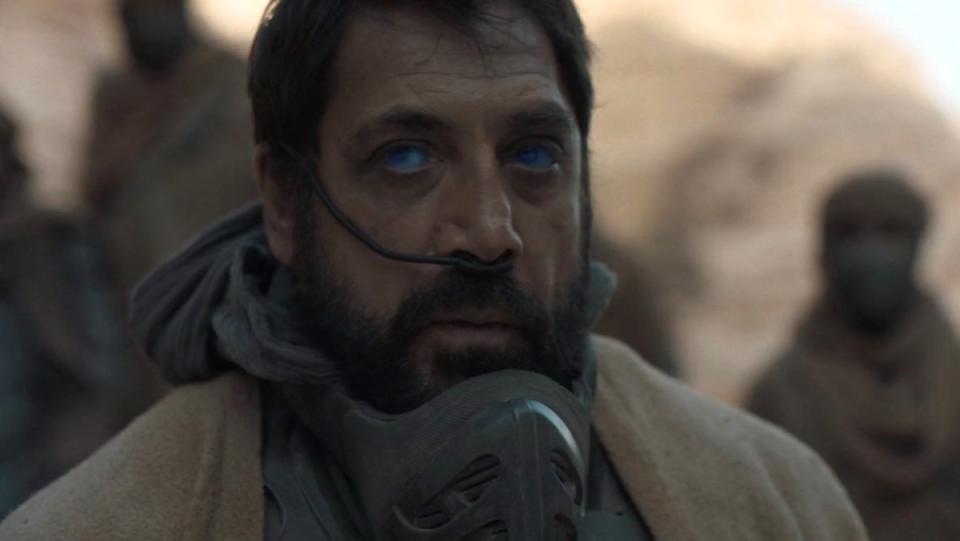 Javier Bardem as Stilgar out in the desert in Dune