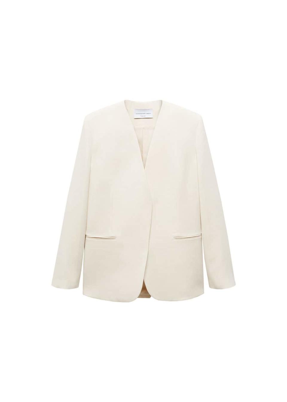 Suit Blazer Without Lapels -  Women