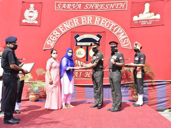 A felicitation ceremony for presenting the honour and cash prize for Rs  2,00,000 was held at 268 Engineer Bridge Regt (PMS) at Ambala Cantt on Saturday. (Photo: ANI)