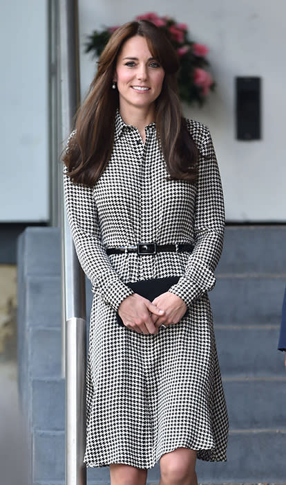 black and white checkered dress