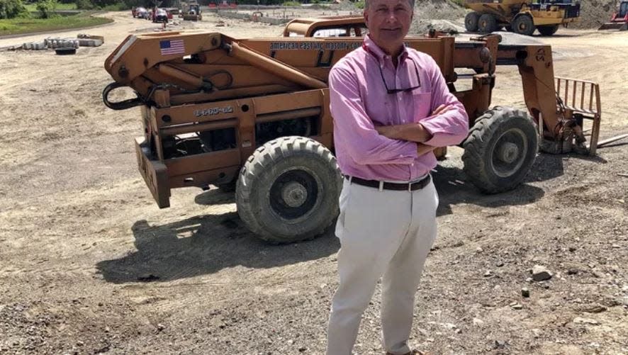 Developer Marc Landry during construction of a new hotel and retail space at the Fairfield Commons development in 2020. He now plans on adding two new apartment buildings with 120 units in total.