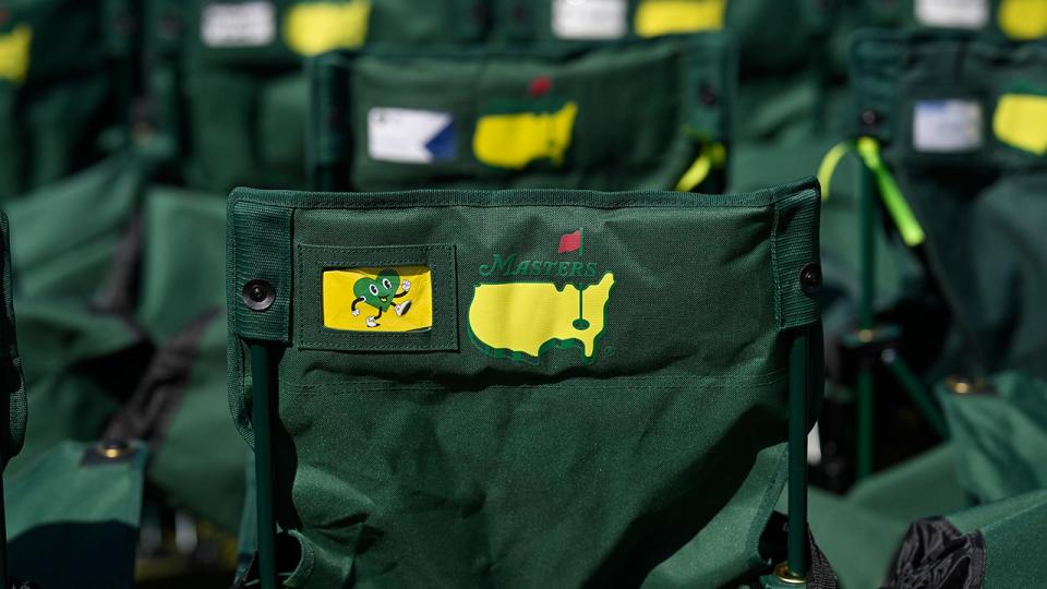 A sea of Masters chairs at the 18th green during the final round of the Masters Tournament at Augusta National Golf Club on April 14, 2024, in Augusta, Georgia.