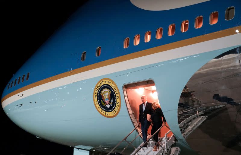 Biden arrives in Reno for a vacation in nearby Lake Tahoe