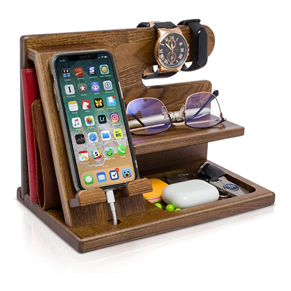 11) Wood Phone Docking Station