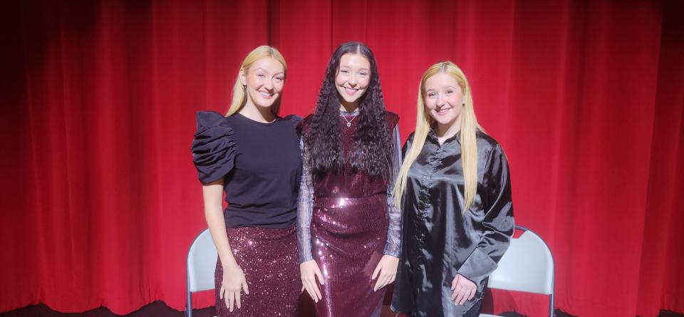The Sorelle Sisters, Madi, left, Bella and Ana Heichel, who finished fourth in season 23 of The Voice, will perform a concert at The Ashland on Saturday. They named their trio Sorelle because it is the Italian word for sisters.