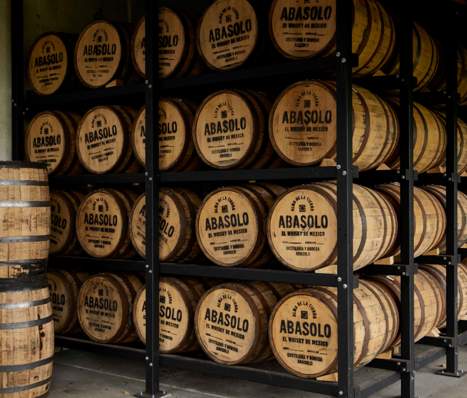 Abasolo Whisky barrels stored in a warehouse.<p>Courtesy of Abasolo</p>