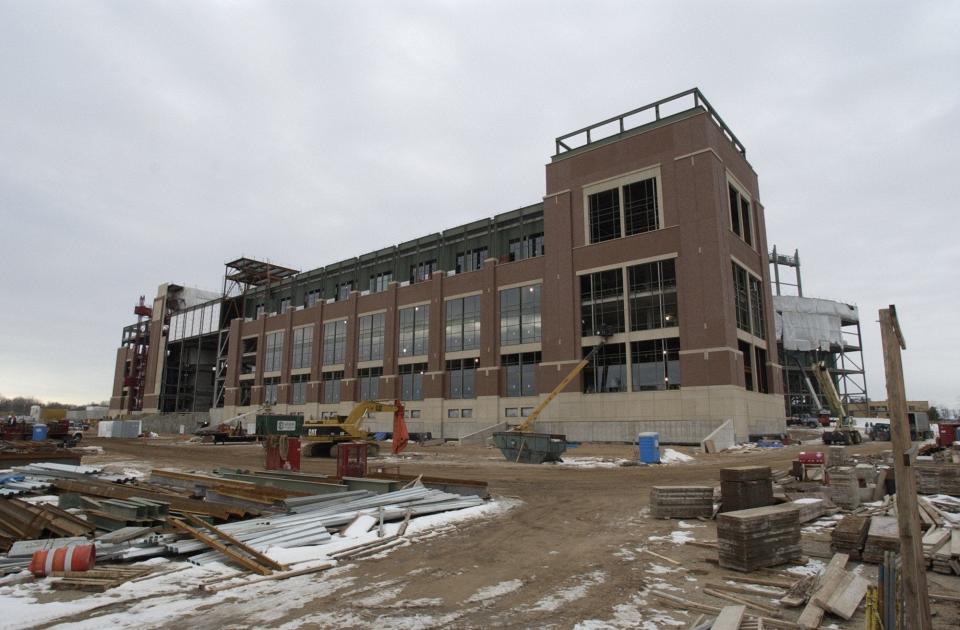 Construction of the Lambeau Field atrium in 2002-03 was a key part of making the stadium available to the public year-round.