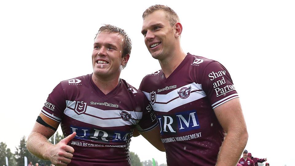 Pictured here, brothers Jake and Tom Trbojevic pose for a photo after a match.