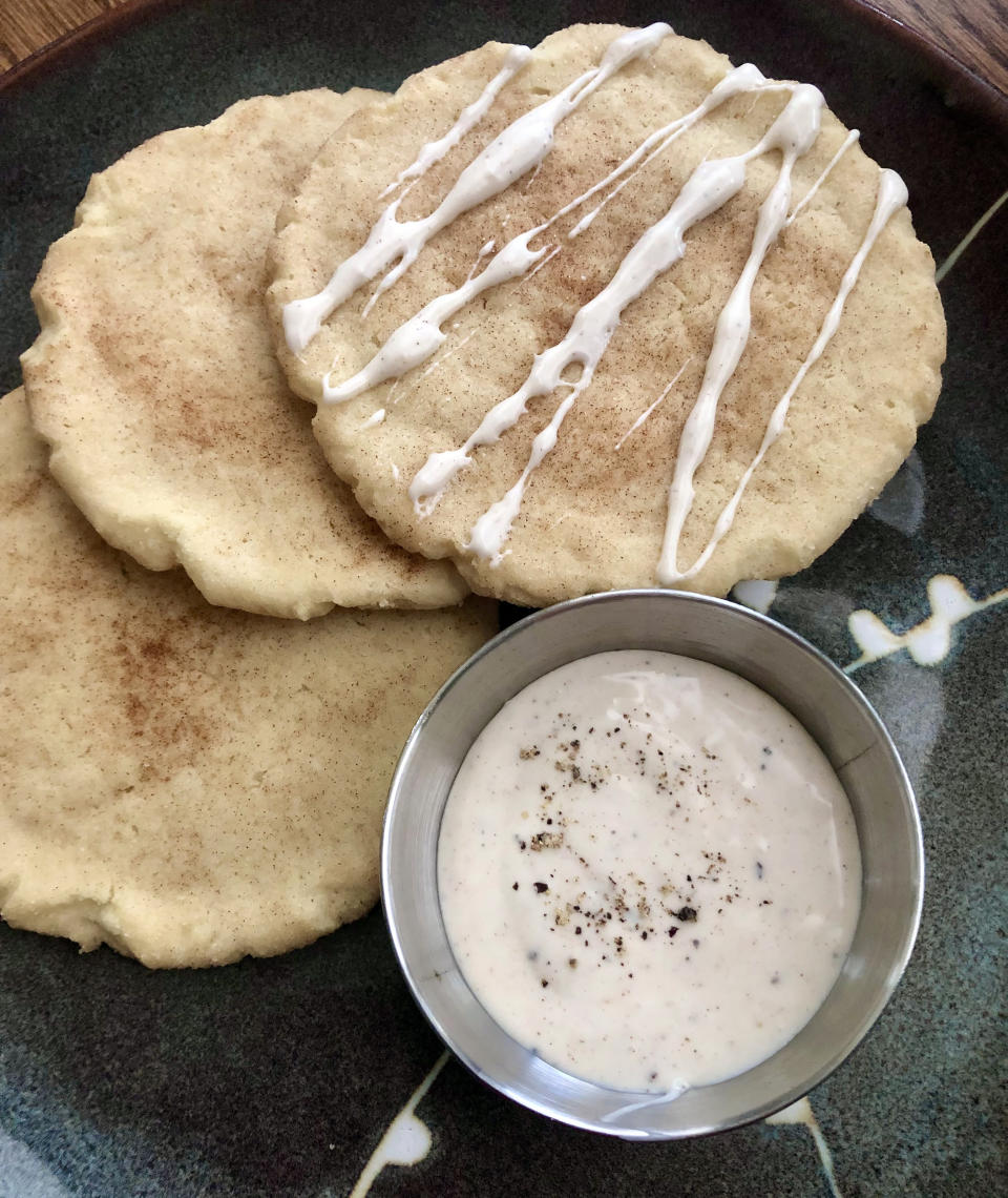 Hellmann’s mayo and marshmallow cookie glaze has black pepper in addition to other warm spices. (Courtesy Heather Martin)