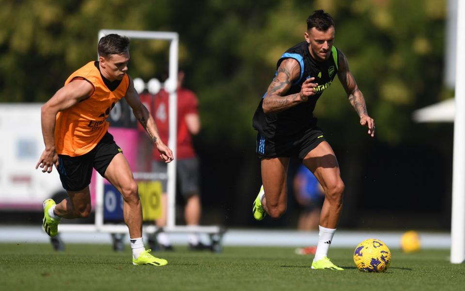 Ben White at Arsenal's mid-season training in Dubai