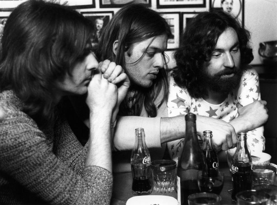 <p>Rick Wright, David Gilmour, and Nick Mason of Pink Floyd backstage in Germany, doing interview on November 14, 1970.</p>