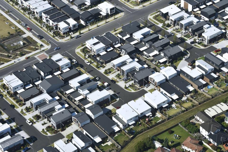 The growth of Western Sydney is driving an increase in built-up areas, like this housing estate, that absorb and retain more heat. Image: Western Sydney Regional Organisation of Councils (WSROC)