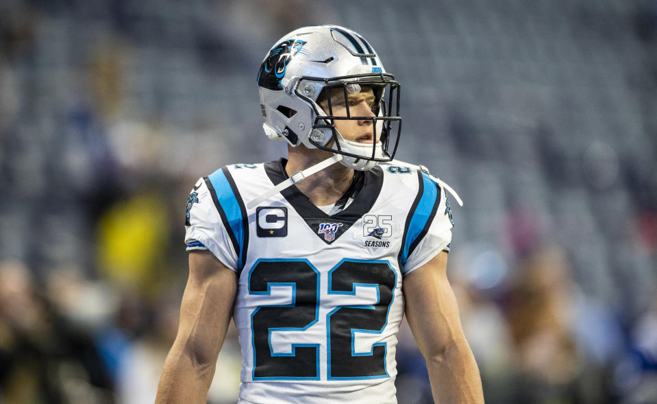 Christian McCaffrey #22 of the Carolina Panthers 