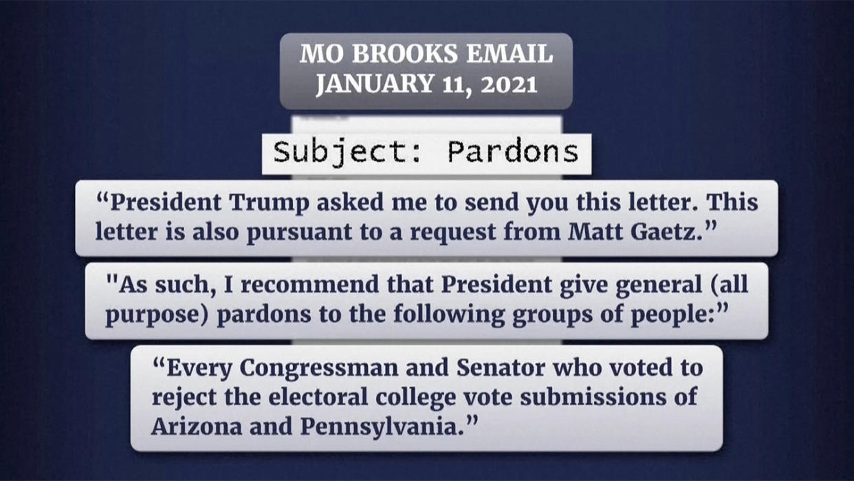 A part of the video presentation during the House select committee hearing on Thursday