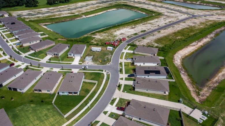 The Black population in Zephyrhills, Florida, a Tampa suburb, has grown seven times faster than its total population since 2010. The burgeoning growth comes with a big problem: demand for water outpacing supply. One solution officials are considering is a ban on new development. New homes are visible in the northern part of the city. (Chris Zuppa for the The Washington Post via Getty Images)